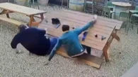Lifelong mates find online fame for hilarious pub fall