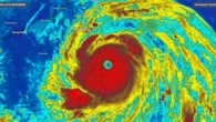 Satellite images show eye of super typhoon hitting Philippines