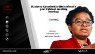 LIVE: Khumbudzo Ntshavheni’s post Cabinet meeting briefing