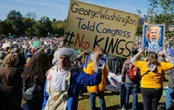 Crowds start to gather for anti-Trump ‘No Kings’ rallies