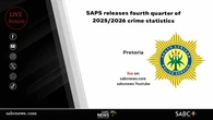 LIVE | SAPS releases quarterly crime statistics
