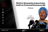 LIVE| Kubayi briefs media on Protected Disclosure Bill