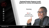 LIVE: Panyaza Lesufi updates media on various developments