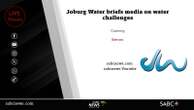 LIVE: Media briefing on current state of water supply in Joburg