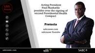 LIVE: Mashatile presides over signing of Presidential Health Compact