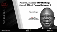 LIVE: Mninwa Mahlangu Special Official Funeral Category 2