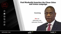 LIVE | Mashatile launches clean cities, towns campaingn