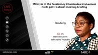 LIVE: Minister Ntshavheni briefs media on post-cabinet meeting