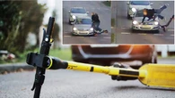 Dwie nastolatki na jednej hulajnodze wjechały w auto