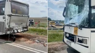 Zderzenie autokarów przewożących dzieci. Na miejsce wysłano śmigłowiec LPR