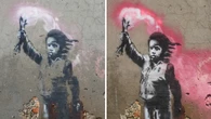 'Migrant Child' di Banksy viene rimosso per essere restaurato