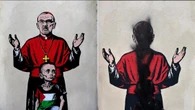 Vandalizzato murale di Pizzaballa sui muri della curia di Milano