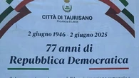 A Taurisano conti errati sul 2 giugno, '77 anni di Repubblica'