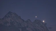 Venere e Giove illuminano la notte sulle Dolomiti