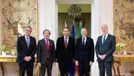 Ministro degli Esteri polacco Sikorski all'ambasciata d'Italia