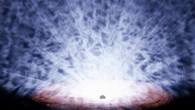 Vista una violenta tempesta cosmica prodotta da un buco nero