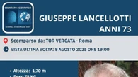 Uomo di 73 anni scomparso da 2 giorni a Roma
