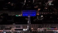 Illuminata di blu la facciata di Palazzo Madama