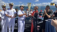 Auto: Barone da record su nave Trieste, show con la Ferrari SF90