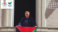 Bandiera della Palestina esposta sul Comune di Spoleto