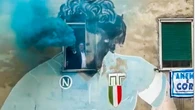 Habemus scudetto,fumata azzurra dal volto del murale di Maradona