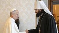 Antonij (Patriarcato Mosca) all'evento con il Papa il 14