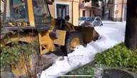 Grandine come neve a Castel di Sangro, Vvf in azione