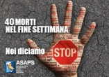 Asaps, 40 vittime della strada nell'ultimo fine settimana