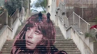 Roma, murale per Monica Vitti su una scalinata ai Parioli