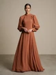 9 Inspirasi Baju Pesta Maxi Formal Bahan Crepe yang Menawan di 2025, Simpel dan Anggun