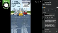 Cek Fakta: Hoaks 25 Ruas Jalan di Jakarta Bakal Kena Tarif pada Mei 2025