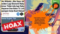 Cek Fakta: Hoaks Artikel Jokowi Sebut Ekonomi Rakyat Makmur Jika Dia Presiden Lagi
