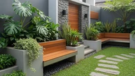 7 Inspirasi Bangku Taman Menyatu dengan Pot Tanaman agar Halaman Rumah Lebih Estetik dan F...