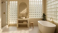 7 Inspirasi Desain Glass Block Kamar Mandi yang Lagi Tren di 2025, Bikin Tampilan jadi Est...