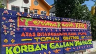 Kadis PUPR Sumut Topan Ginting Terjaring OTT, Papan Bunga Ucapan Selamat untuk KPK Muncul