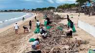 66,3 Ton Sampah Kiriman Diangkut dari Pantai Kedonganan Bali dalam 13 Hari, 2 Penyu Hidup ...