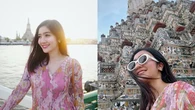 7 Potret Febby Rastanty ke Thailand, Jadi Anak Senja di Kuil Wat Arun