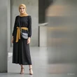 15 Inspirasi Baju Dress Warna Hitam yang Stylish untuk Hijabers Tahun 2025