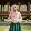 9 Model Gamis Brokat Kombinasi Satin untuk Remaja, Anggun di Berbagai Acara