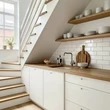 8 Desain Dapur Skandinavia di Bawah Tangga dengan Nuansa Putih Natural 2025, Cocok untuk R...
