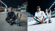 Russell recria foto icônica de Lewis Hamilton, que responde