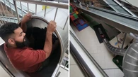Shopping em Praga instala escorregador e vira atração turística