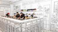 Refeição em 2D? Restaurante simula ambiente de caderno de desenho