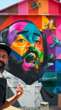 Eduardo Kobra se inspira em Pavarotti para criar oitavo mural na Itália