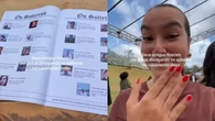 Jovem viraliza ao mostrar "jornal com solteiros" em casamento