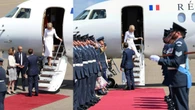 Novo climão: esposa de Macron ignora sua ajuda ao descer do avião