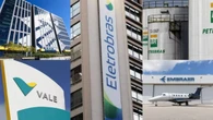 Cinco empresas: Embraer, Banco do Brasil, Petrobras, Eletrobras e Vale