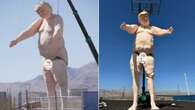 Estátua pelada e gigante de Donald Trump aparece em Las Vegas