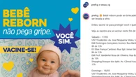 Campo Grande usa onda do bebê reborn em campanha contra a gripe