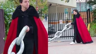 Influencer usa correntes gigantes para passear com "fera"